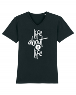 Life About Is Life Tricou mânecă scurtă guler V Bărbat Presenter