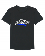 Stay Positive Tricou mânecă scurtă guler larg Bărbat Skater