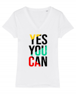 Yes You Can Tricou mânecă scurtă guler V Damă Evoker