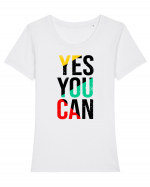 Yes You Can Tricou mânecă scurtă guler larg fitted Damă Expresser