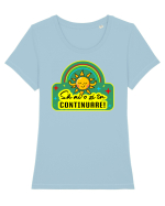 Să ai o zi în continuare Tricou mânecă scurtă guler larg fitted Damă Expresser