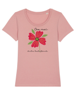 Cea mai floare Tricou mânecă scurtă guler larg fitted Damă Expresser