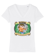 Limba Romanga / Romana  / manga- DEX altfel Tricou mânecă scurtă guler V Damă Evoker