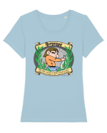 Limba Romanga / Romana  / manga- DEX altfel Tricou mânecă scurtă guler larg fitted Damă Expresser