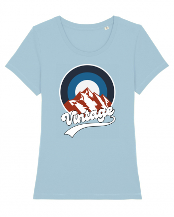 Vintage Mountain Sky Blue