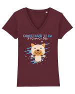 Conectează-te cu tot ceea ce este Tricou mânecă scurtă guler V Damă Evoker