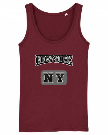 Retro Vintage New York College Jersey Burgundy