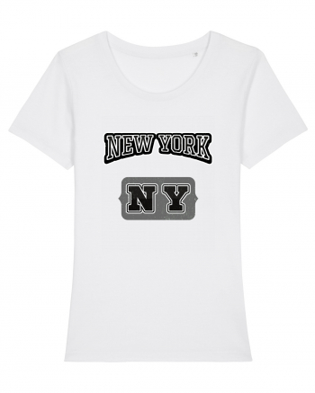 Retro Vintage New York College Jersey White