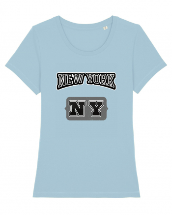 Retro Vintage New York College Jersey Sky Blue