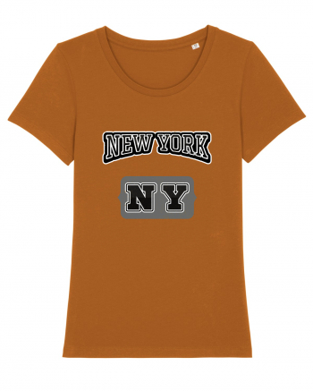 Retro Vintage New York College Jersey Roasted Orange