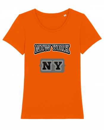 Retro Vintage New York College Jersey Bright Orange