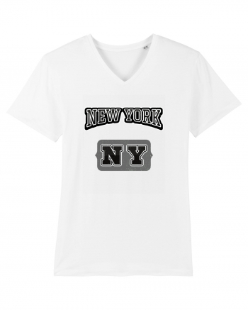 Retro Vintage New York College Jersey White