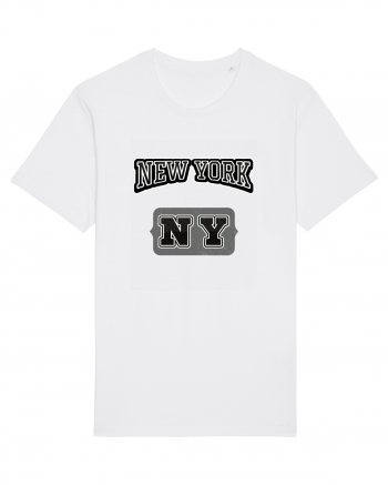 Retro Vintage New York College Jersey White