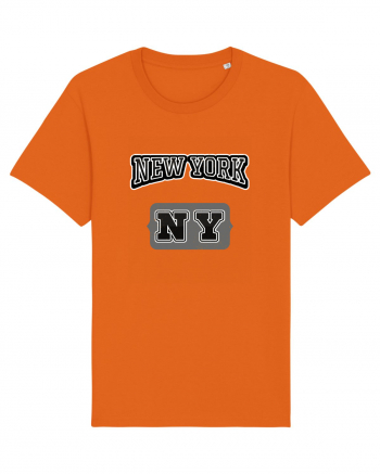 Retro Vintage New York College Jersey Bright Orange