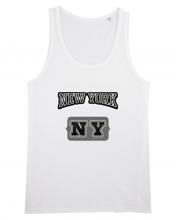 Retro Vintage New York College Jersey White