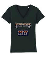 Retro Vintage New York College Jersey Tricou mânecă scurtă guler V Damă Evoker