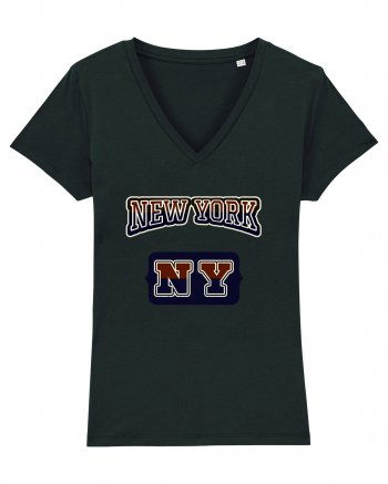 Retro Vintage New York College Jersey Black