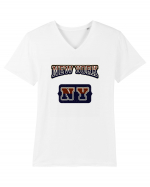 Retro Vintage New York College Jersey Tricou mânecă scurtă guler V Bărbat Presenter