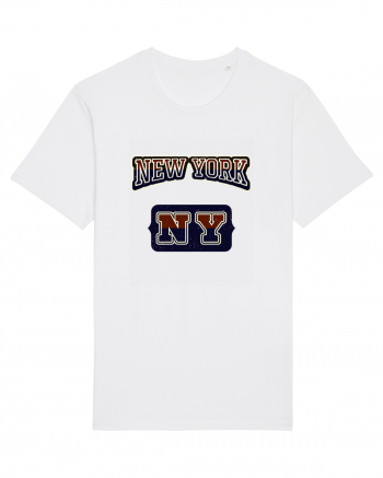 Retro Vintage New York College Jersey White