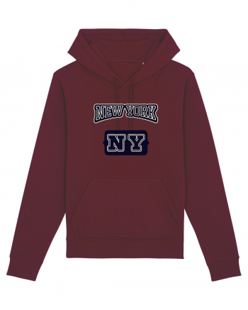 Retro Vintage New York College Jersey Burgundy