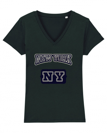 Retro Vintage New York College Jersey Black