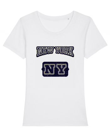 Retro Vintage New York College Jersey White