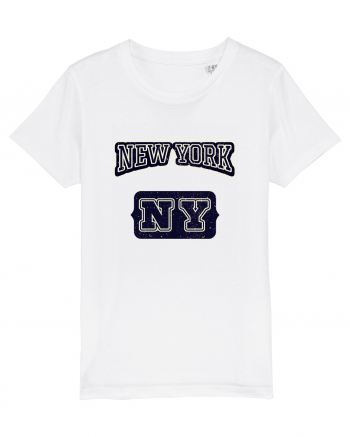 Retro Vintage New York College Jersey White