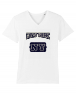 Retro Vintage New York College Jersey Tricou mânecă scurtă guler V Bărbat Presenter