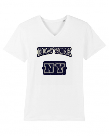 Retro Vintage New York College Jersey White