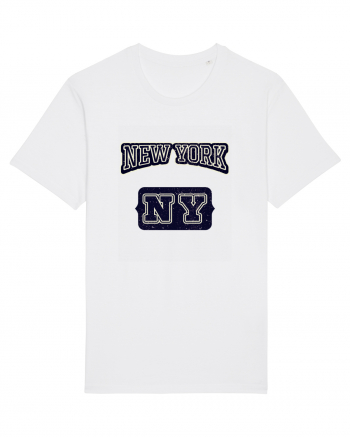 Retro Vintage New York College Jersey White