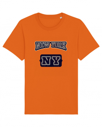 Retro Vintage New York College Jersey Bright Orange