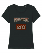 Retro Vintage New York College Jersey Tricou mânecă scurtă guler larg fitted Damă Expresser