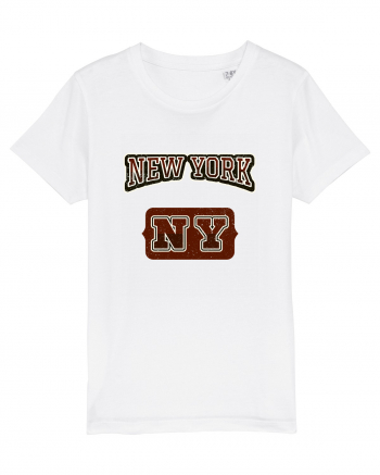 Retro Vintage New York College Jersey White