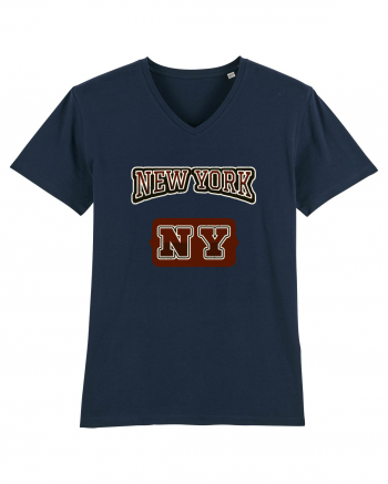 Retro Vintage New York College Jersey French Navy