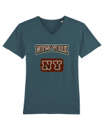 Retro Vintage New York College Jersey Tricou mânecă scurtă guler V Bărbat Presenter