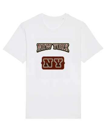 Retro Vintage New York College Jersey White