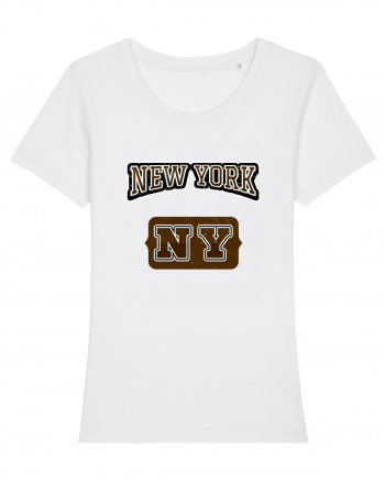 Retro Vintage New York College Jersey White