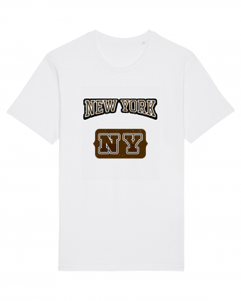 Retro Vintage New York College Jersey White