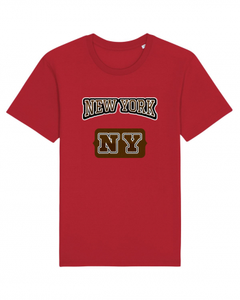 Retro Vintage New York College Jersey Red