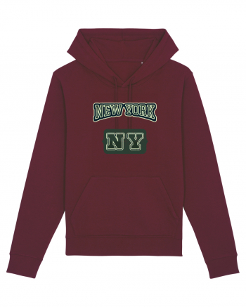 Retro Vintage New York College Jersey Burgundy