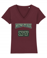 Retro Vintage New York College Jersey Tricou mânecă scurtă guler V Damă Evoker