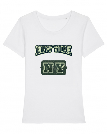 Retro Vintage New York College Jersey White