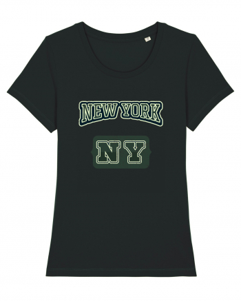 Retro Vintage New York College Jersey Black