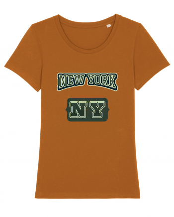 Retro Vintage New York College Jersey Roasted Orange