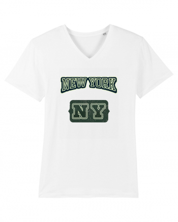 Retro Vintage New York College Jersey White