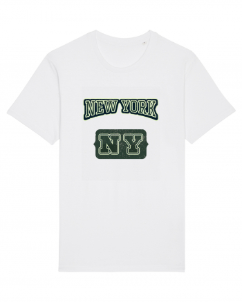 Retro Vintage New York College Jersey White