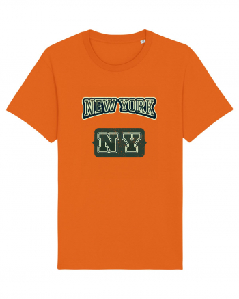 Retro Vintage New York College Jersey Bright Orange