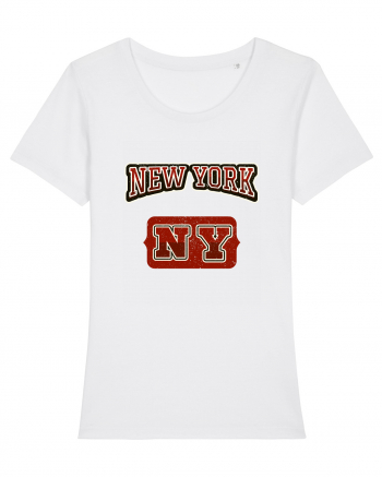 Retro Vintage New York College Jersey White