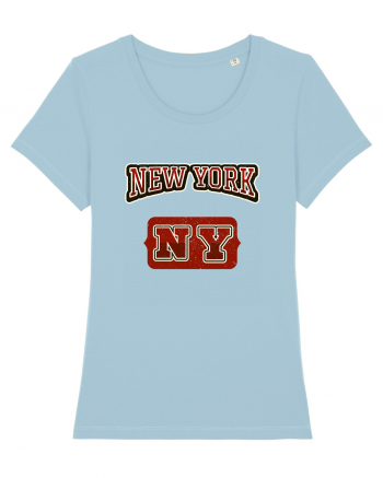 Retro Vintage New York College Jersey Sky Blue