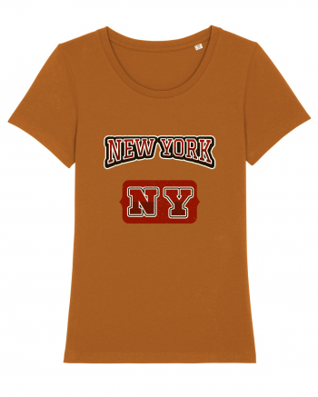 Retro Vintage New York College Jersey Roasted Orange